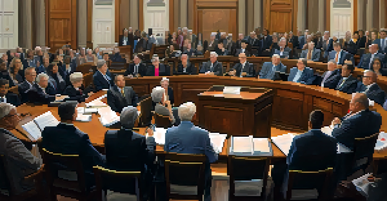 Citizens participating in a public hearing at the Tennessee General Assembly, with representatives and a diverse audience.
