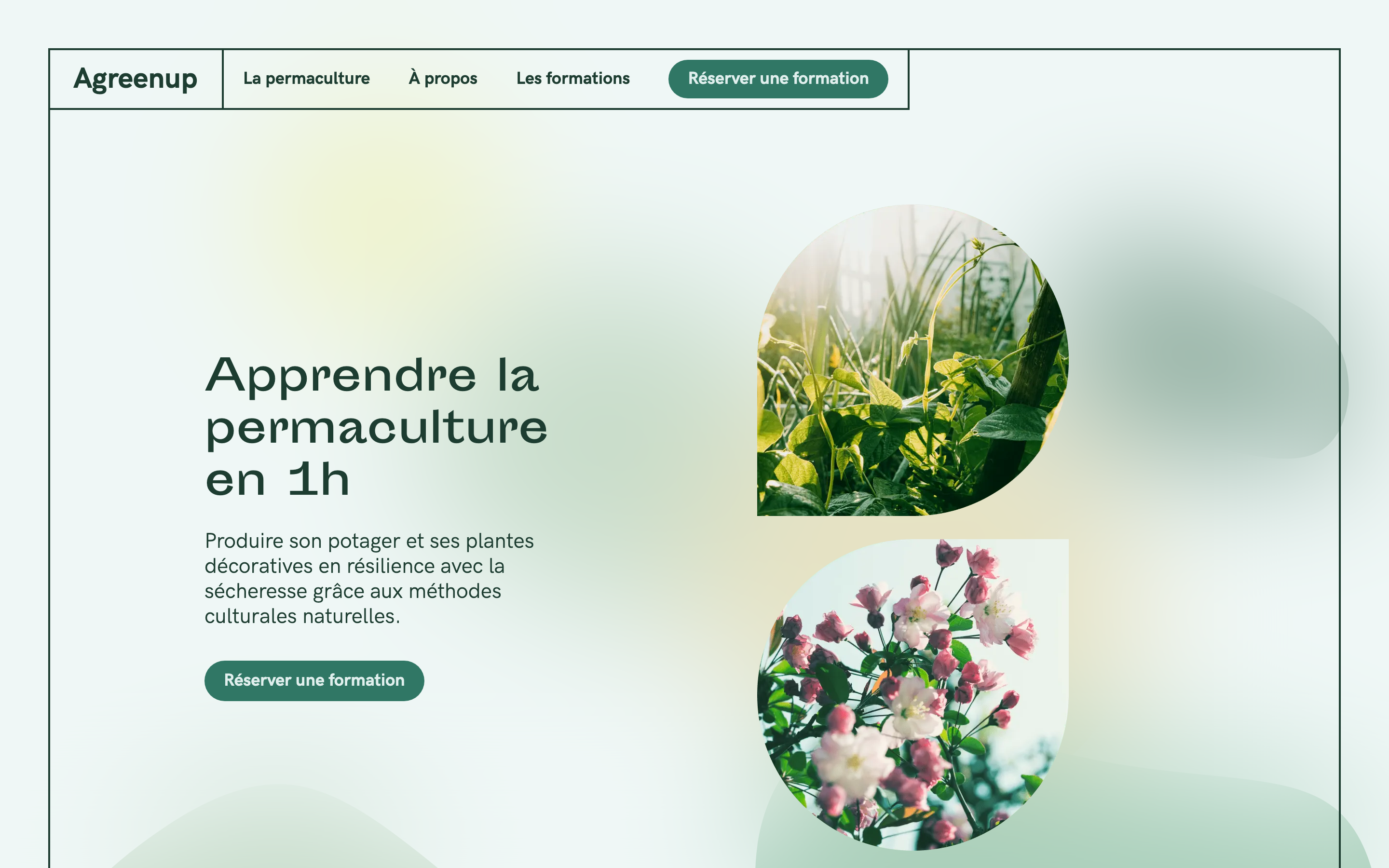 Page d’accueil du site Agreenup