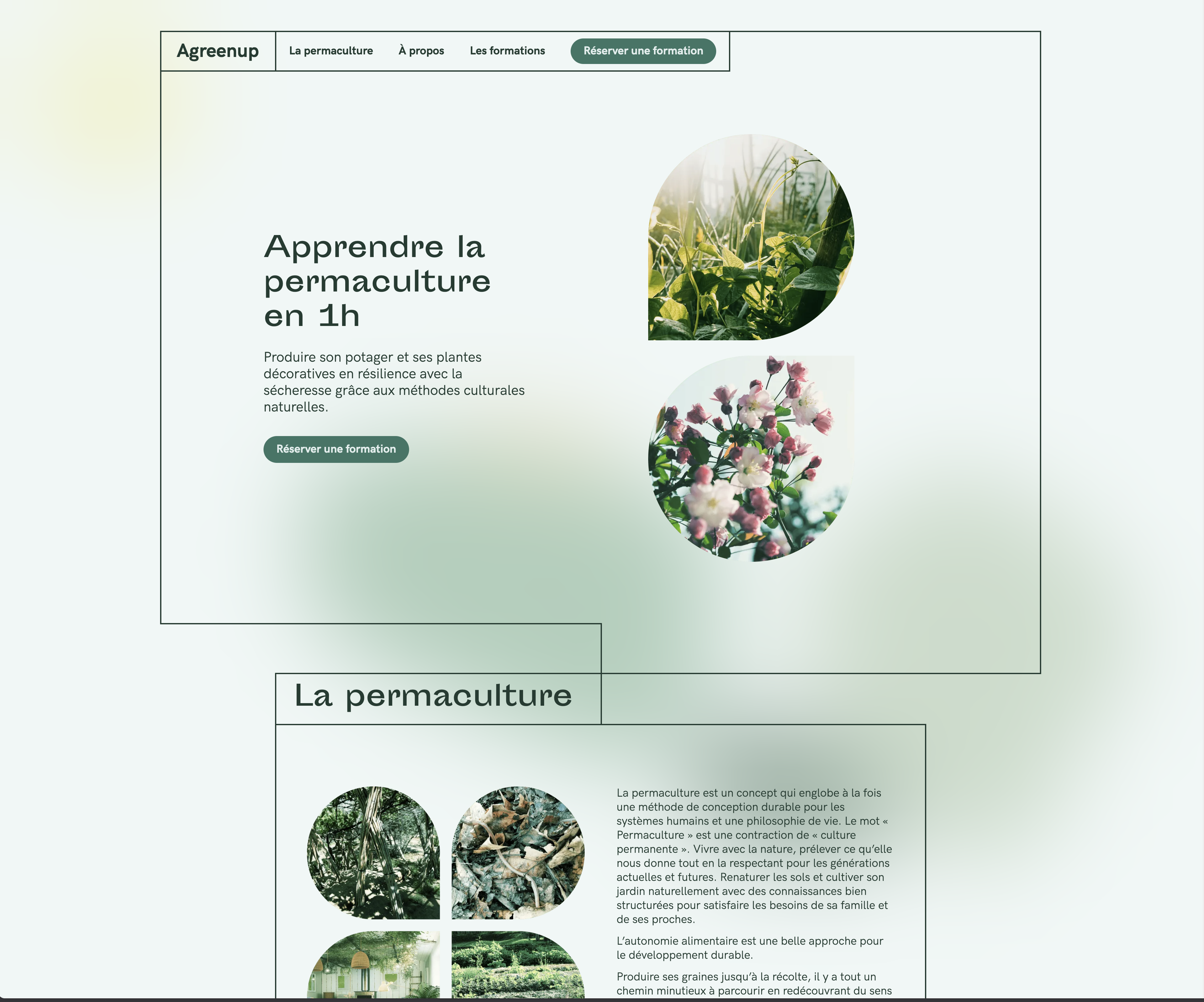 Page d’accueil du site Agreenup