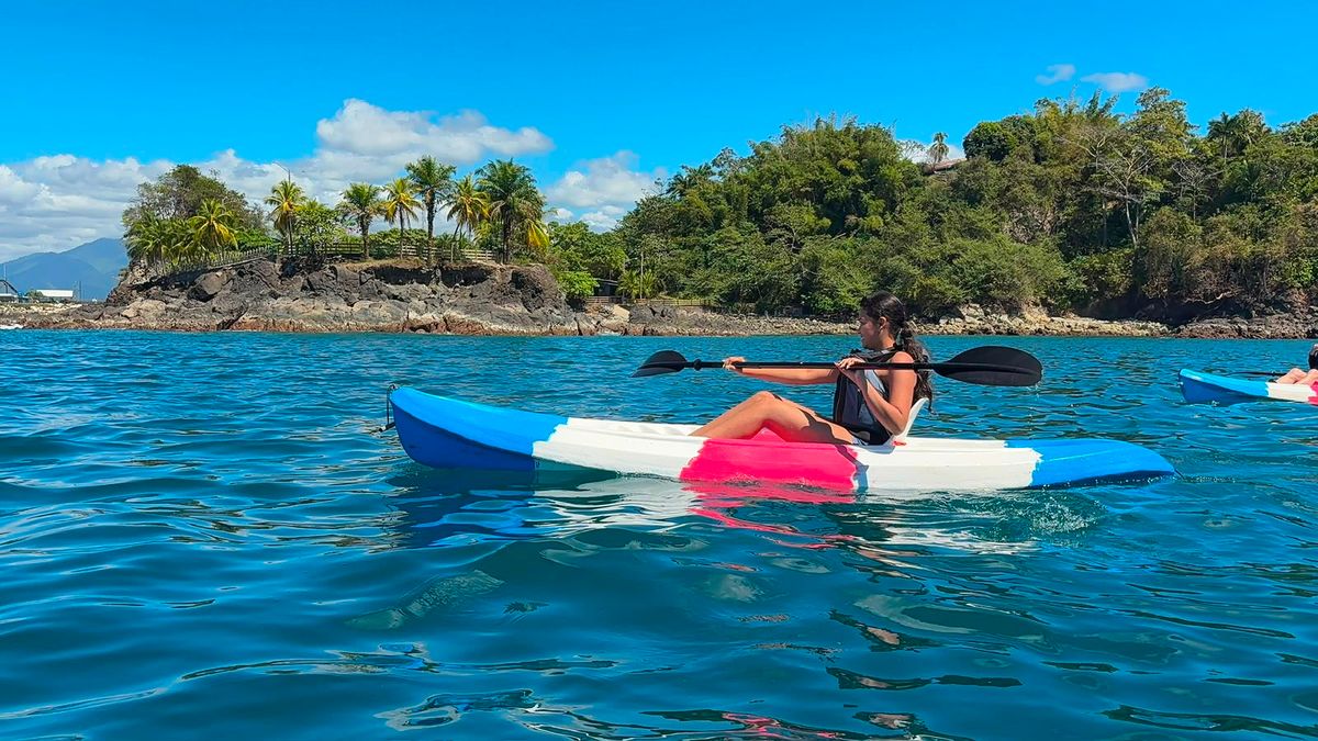 View from a sea kayak over open water
