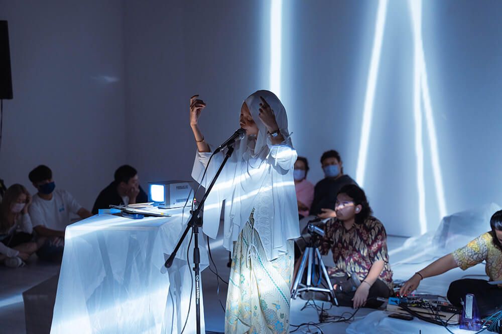 Colourful digital installation presented during IMMERSIO