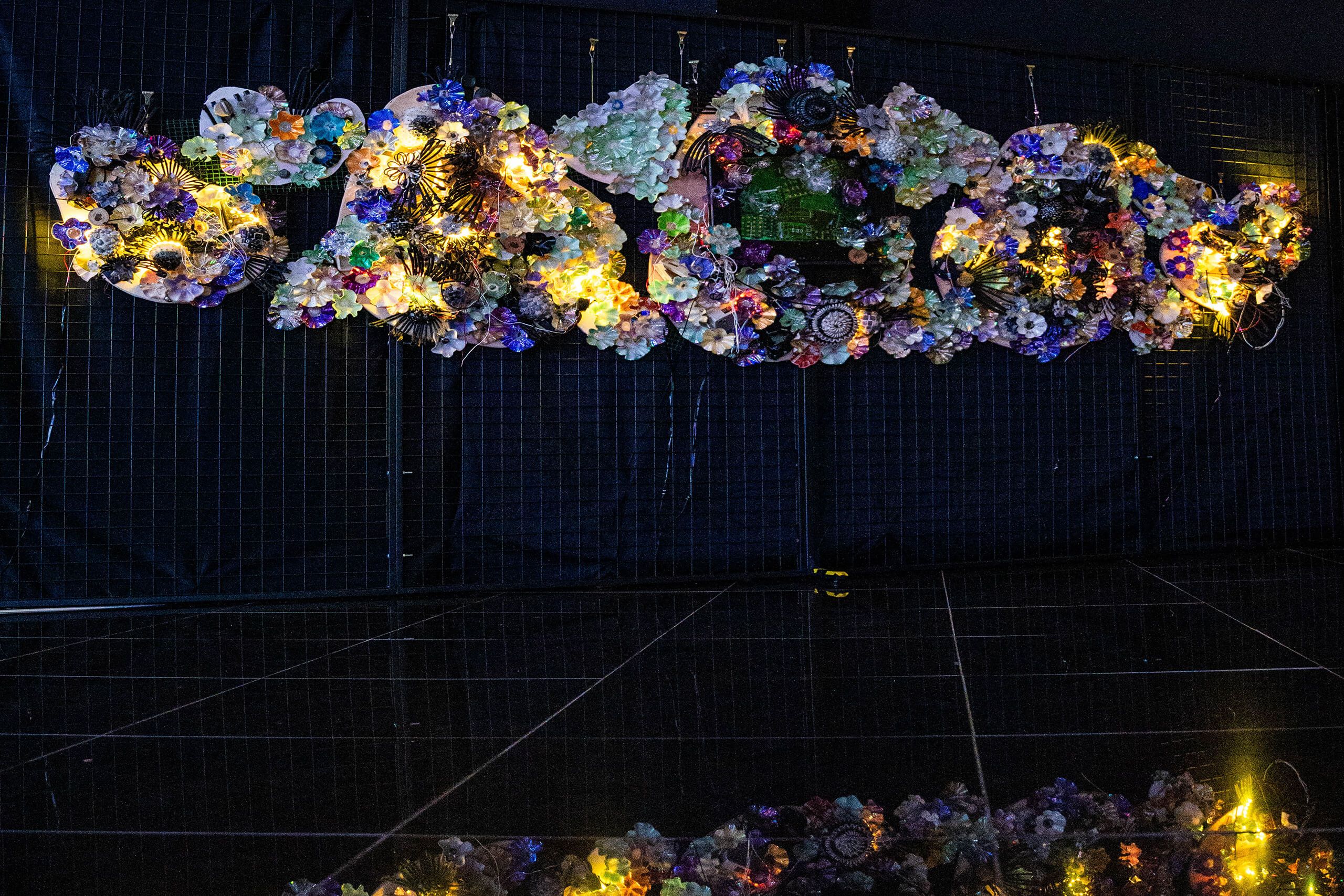 Illuminated mixed-media installation presented at IMMERSIO 2023