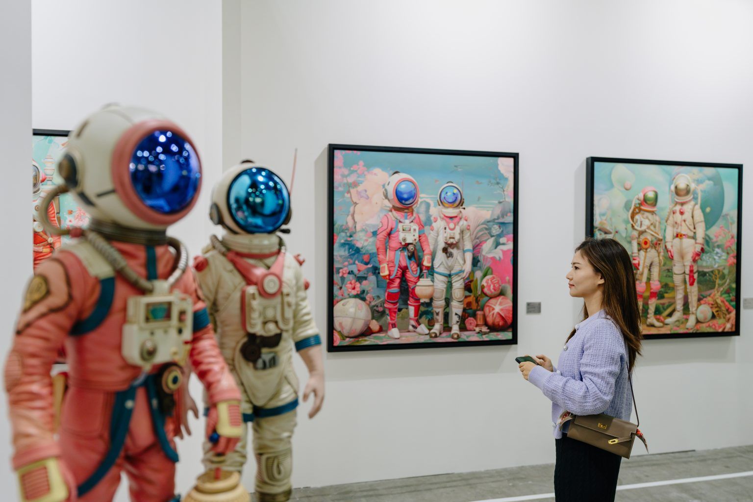 Visitors inside an ART SG exhibition space