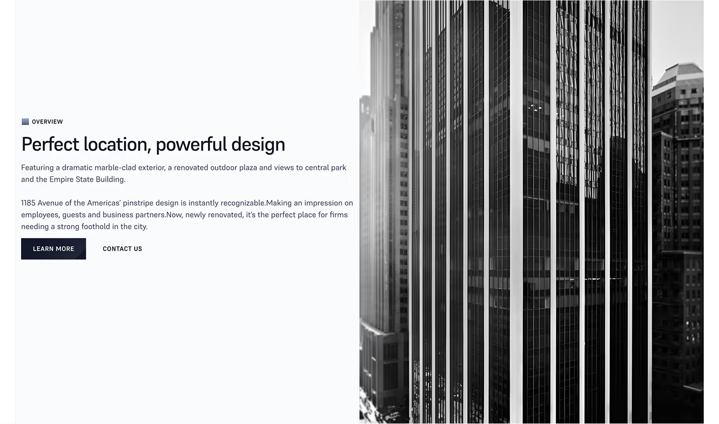 1185 Avenue of the Americas website — screen 2 of 5