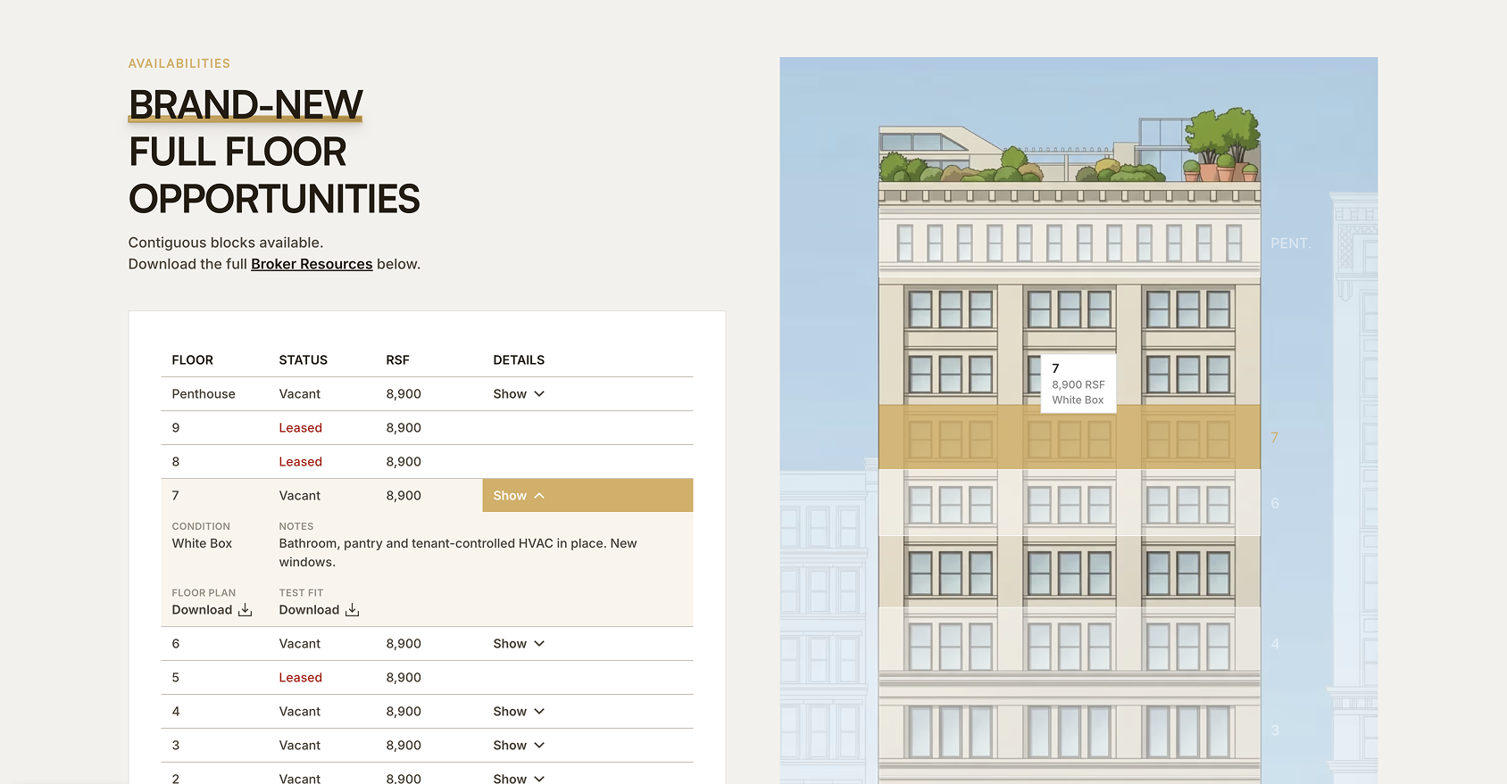 37 East 18th Street website — screen 5 of 7