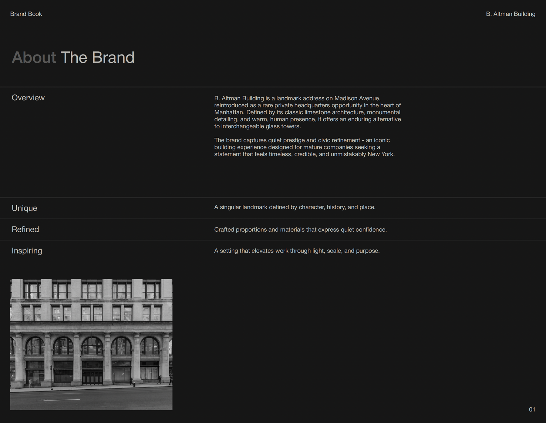 B. Altman Building (198 Madison) — brand identity 3 of 6