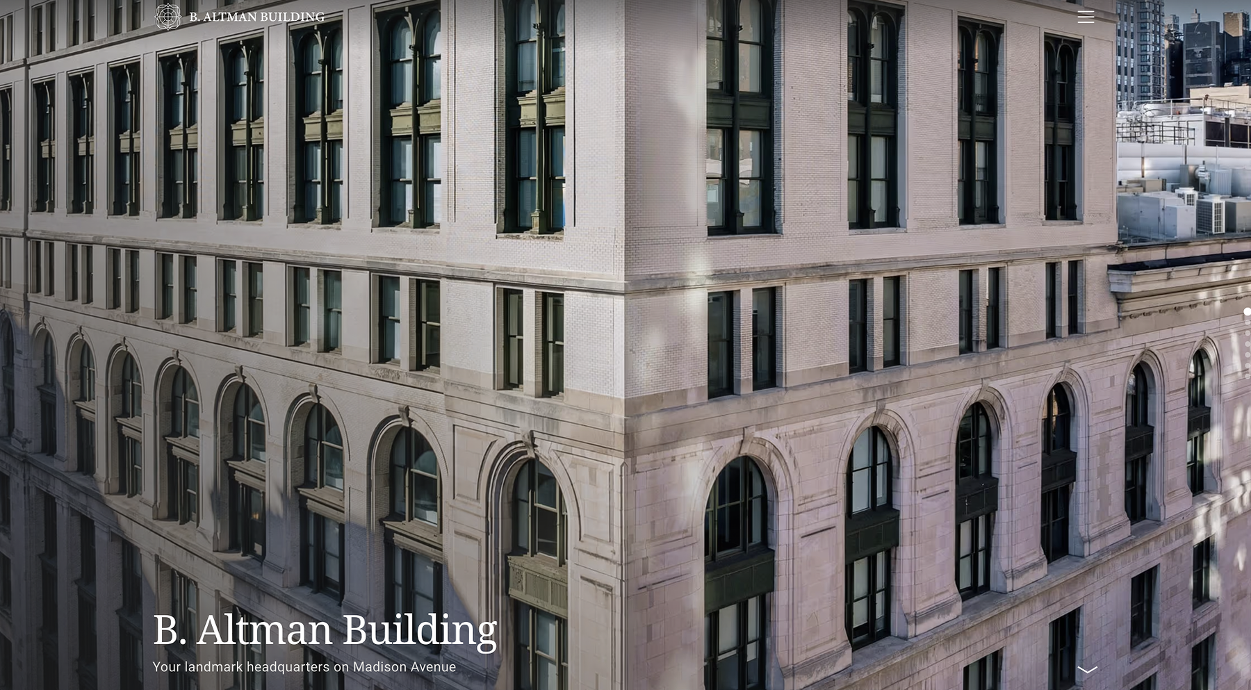 B. Altman Building (198 Madison) website — screen 1 of 6