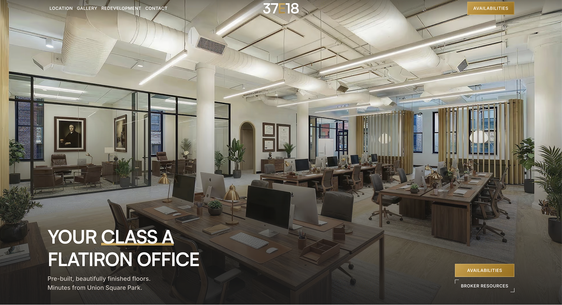37 East 18th Street website — screen 1 of 7