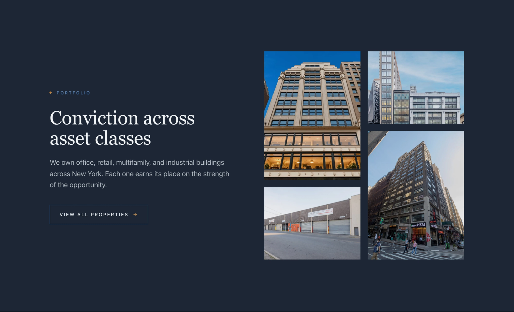 Blake Partners website — portfolio teaser across asset classes