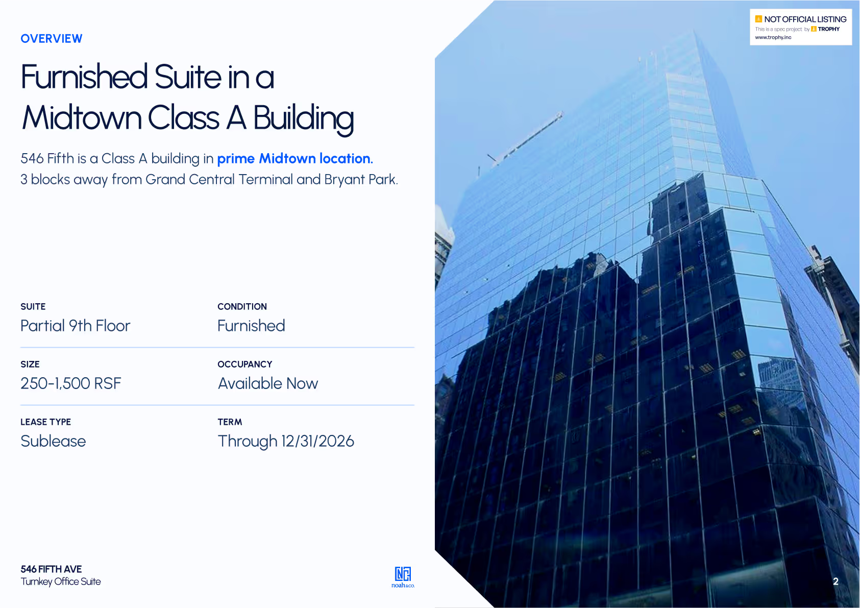 546 Fifth brochure — spread 2 of 7