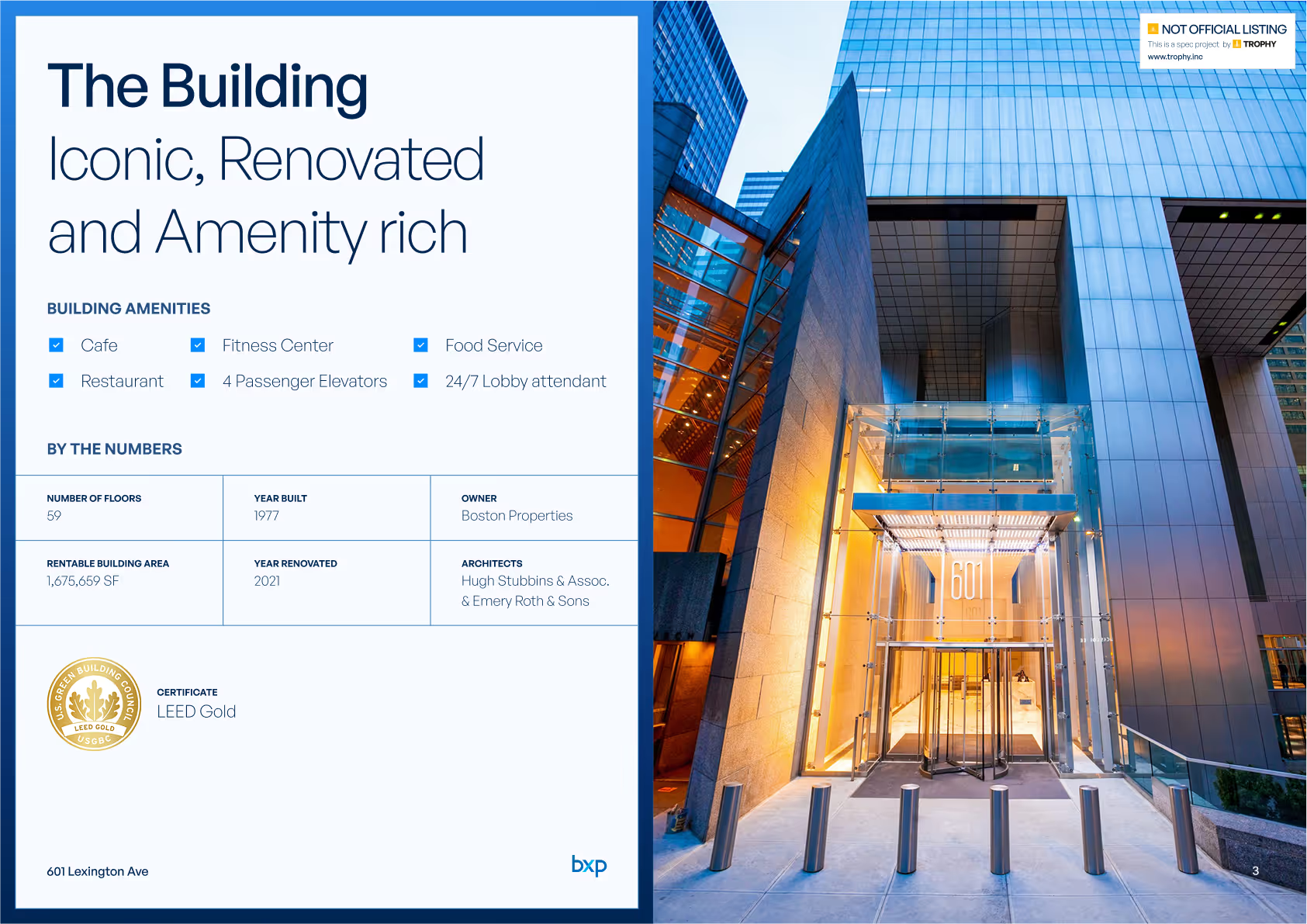 601 Lexington brochure — spread 3 of 8