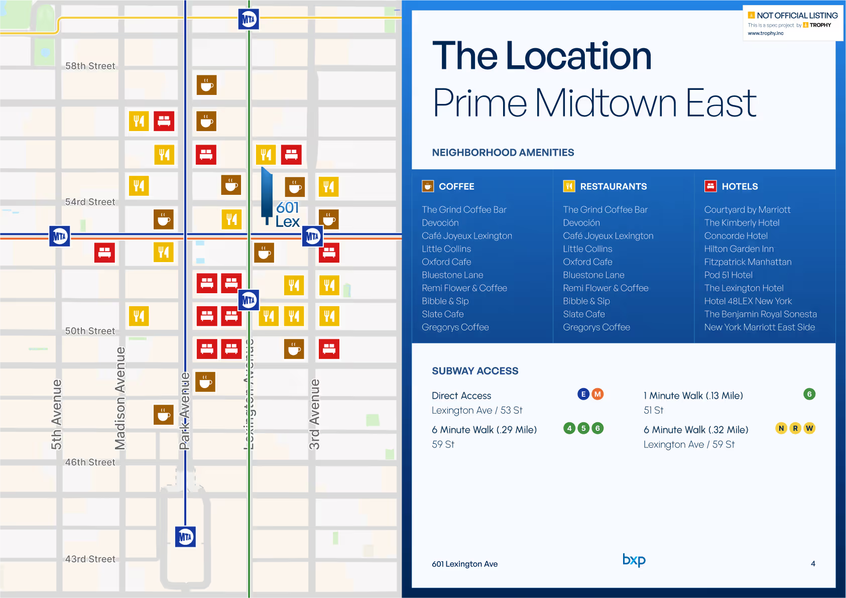 601 Lexington brochure — spread 4 of 8