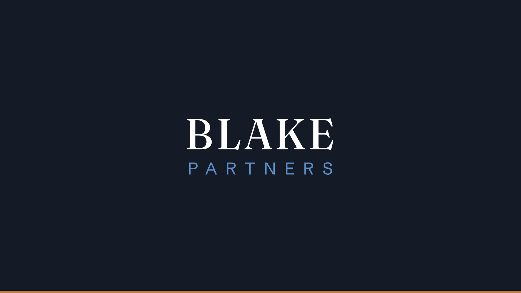 Blake Partners — primary wordmark on graphite