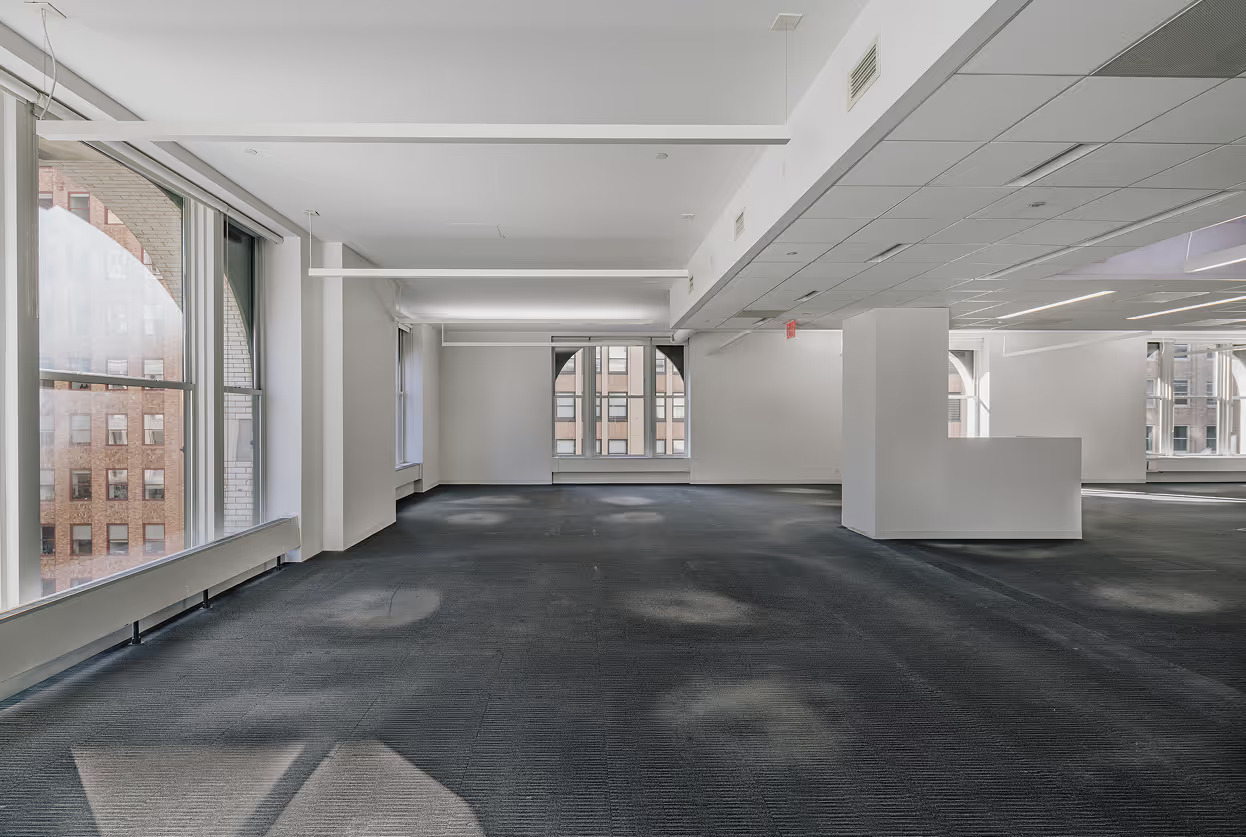 Empty office suite before AI virtual staging