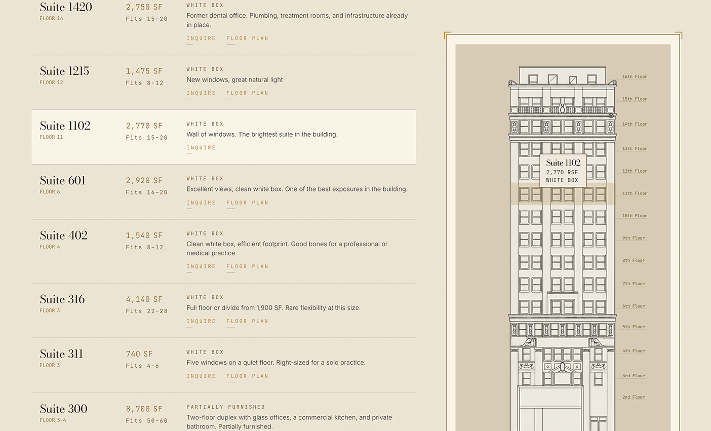 119 West 57th Street website — screen 4 of 7