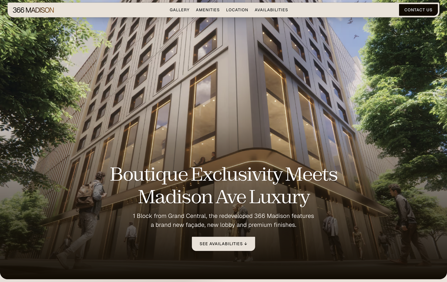 366 Madison website — screen 1 of 6