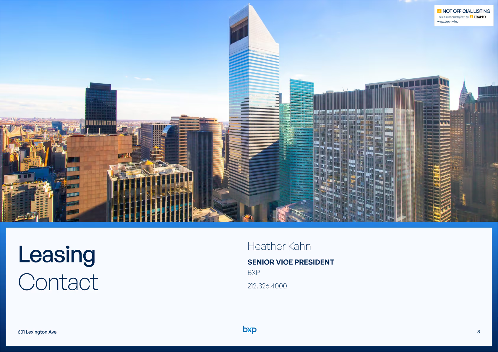 601 Lexington brochure — spread 8 of 8