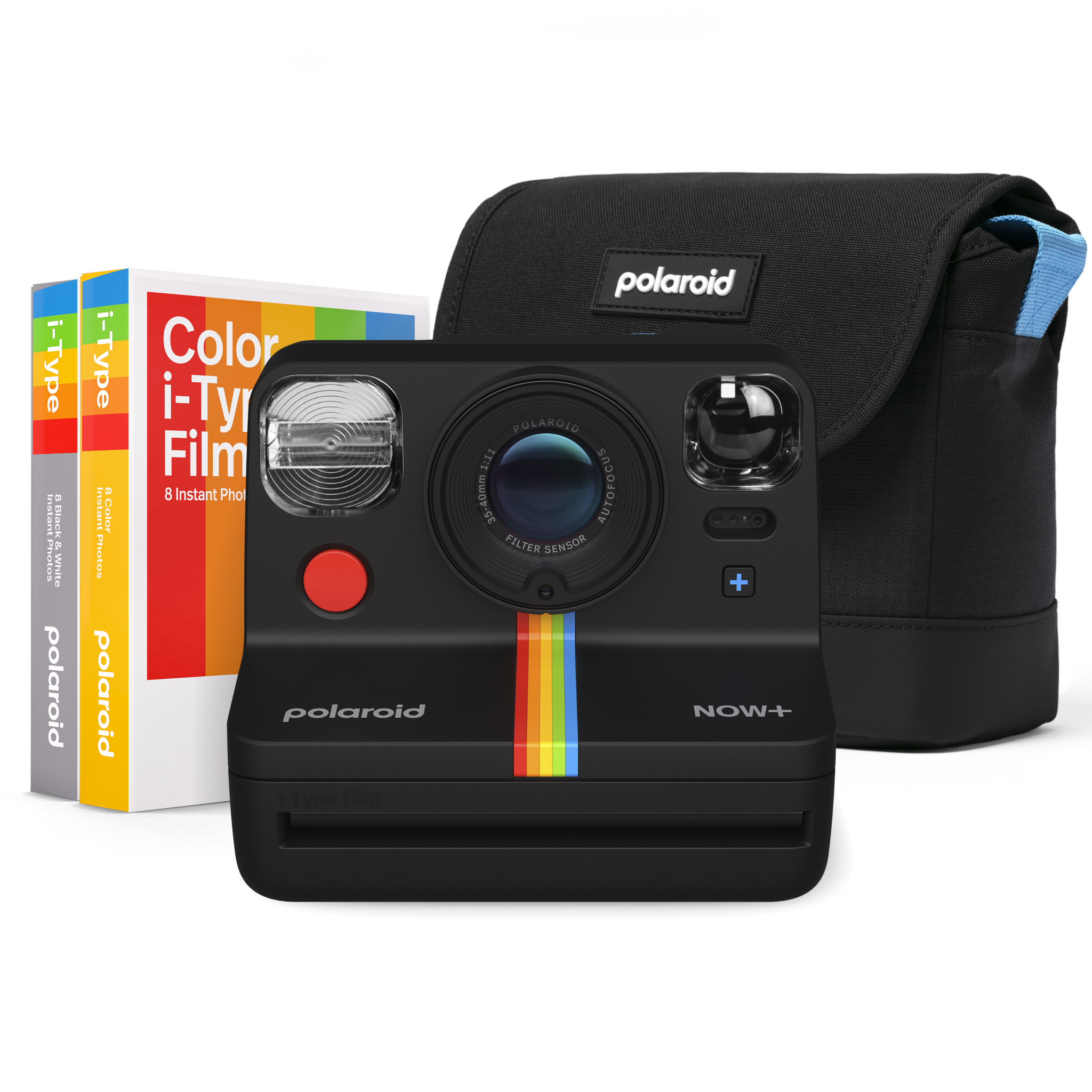  Polaroid Now Instant Film Camera (Blue) + Pack of Film +  Microfiber Cloth : Electronics