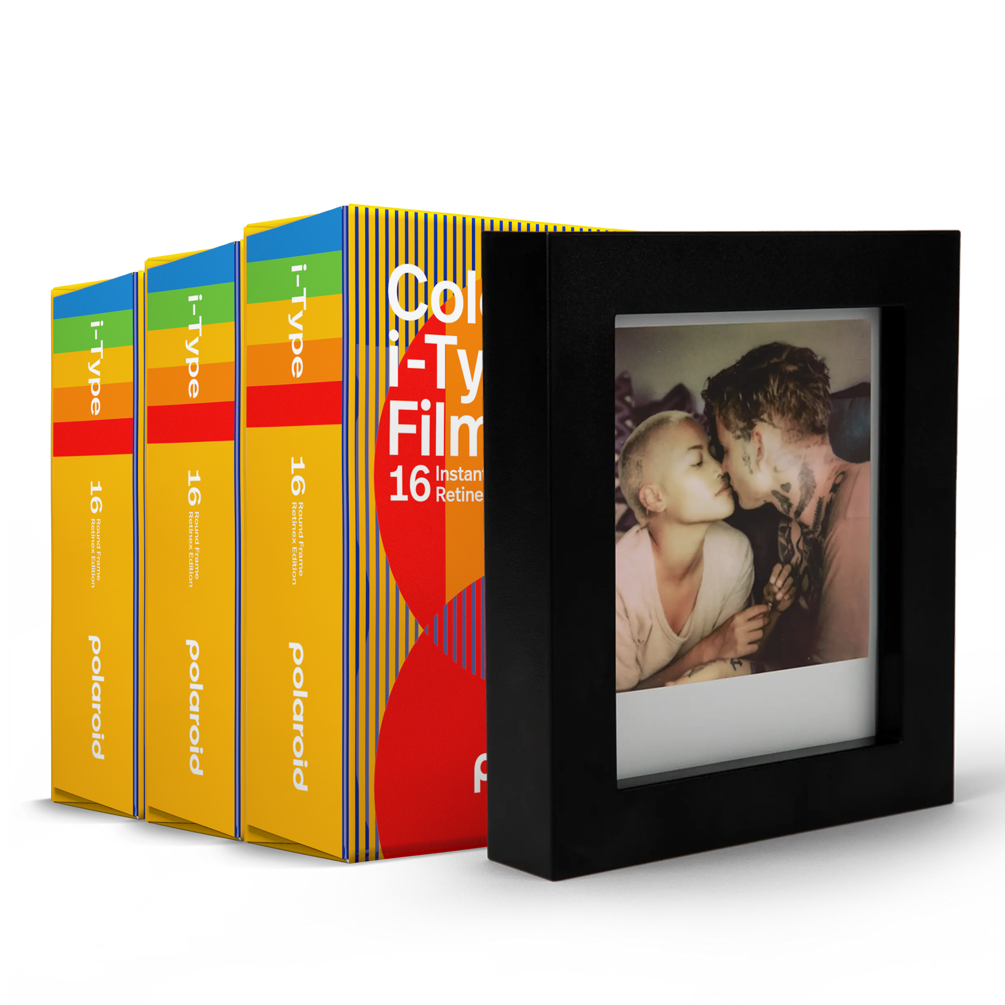  Polaroid Color I-Type Film - Retinex Edition Round Frame -  Double Pack (16 Photos) (6285) : Electronics
