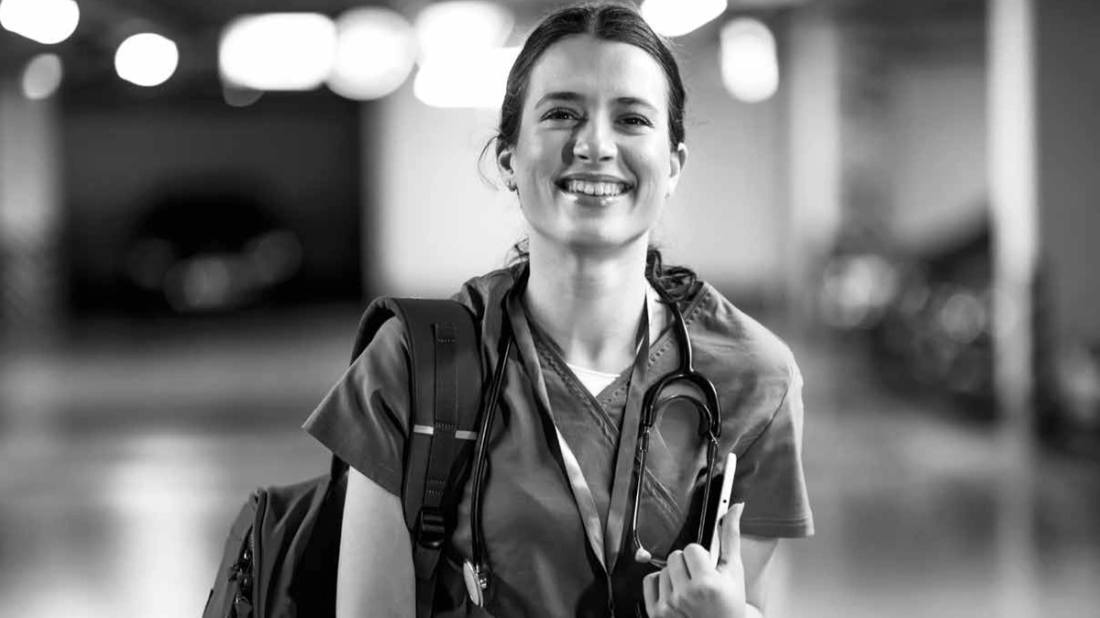 A nurse smiling