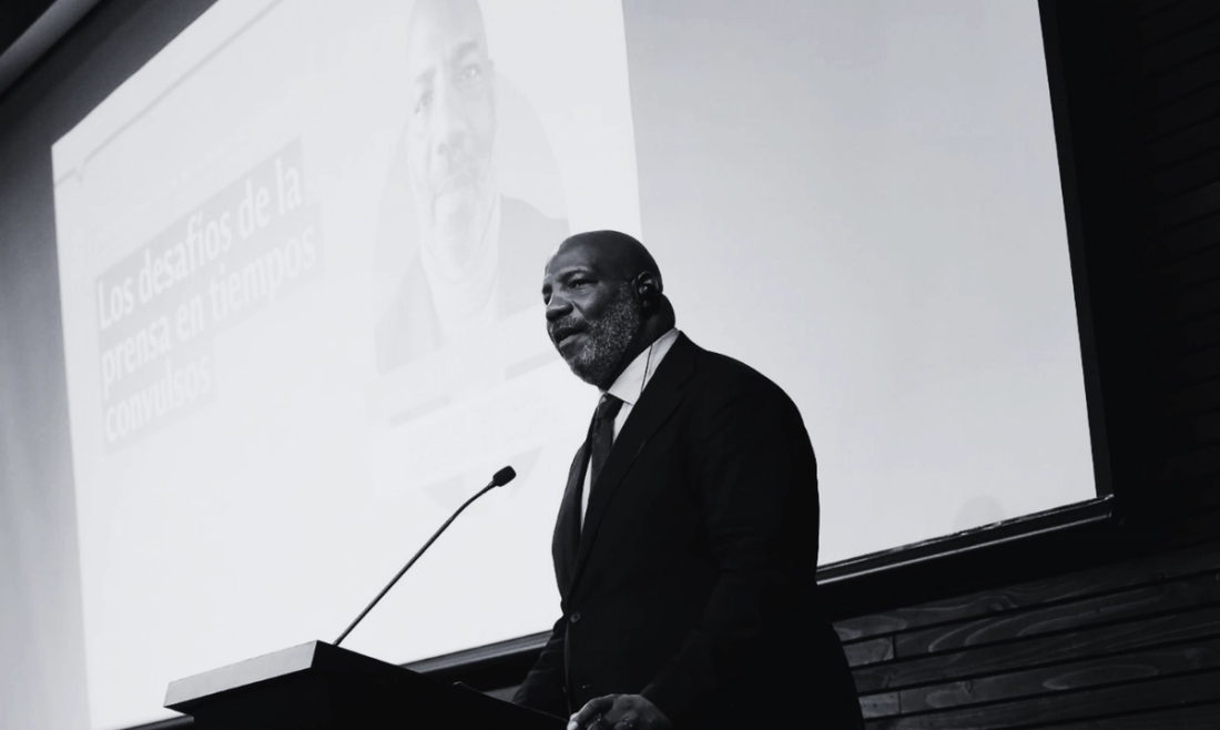 Jelani Cobb speaking at podium