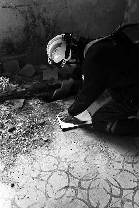repair work on a floor in Türkiye.