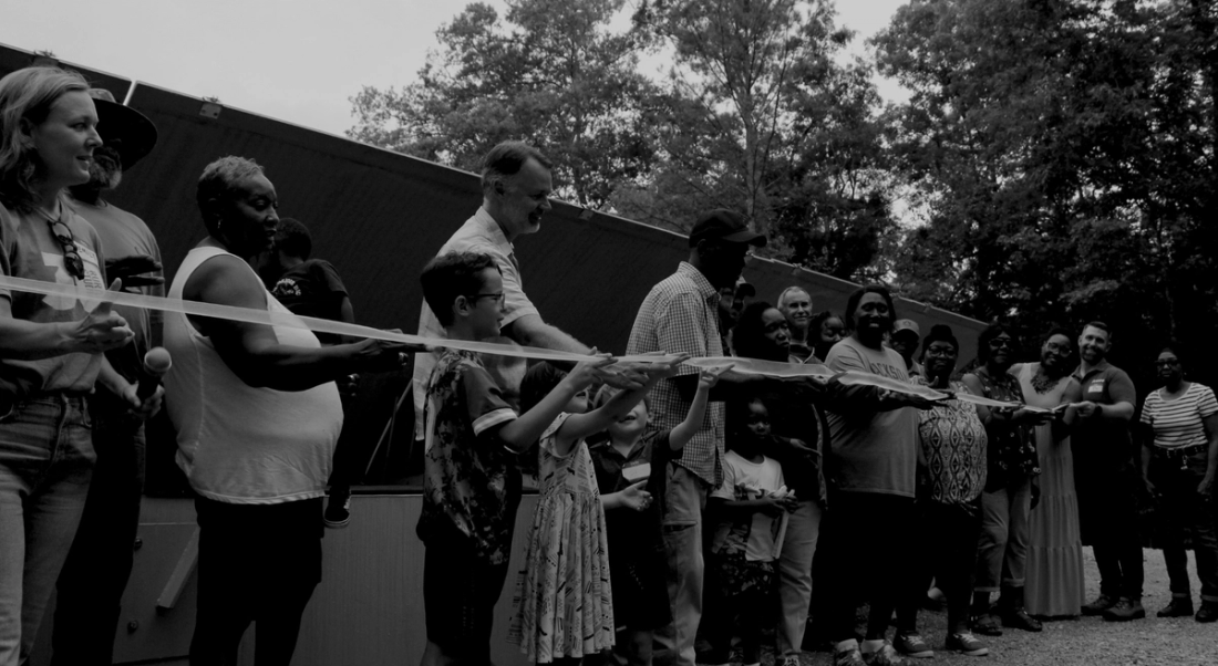 Residents of Newbern, Alabama cut the ribbon on a sewer system prototype.