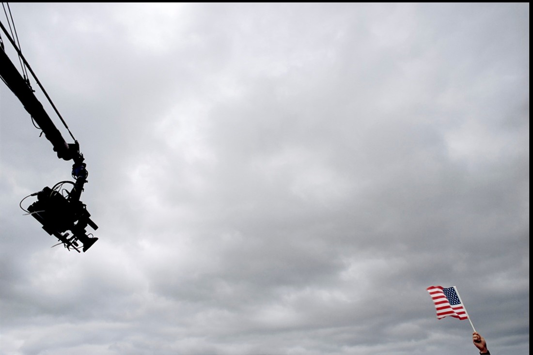 Camera and American flag