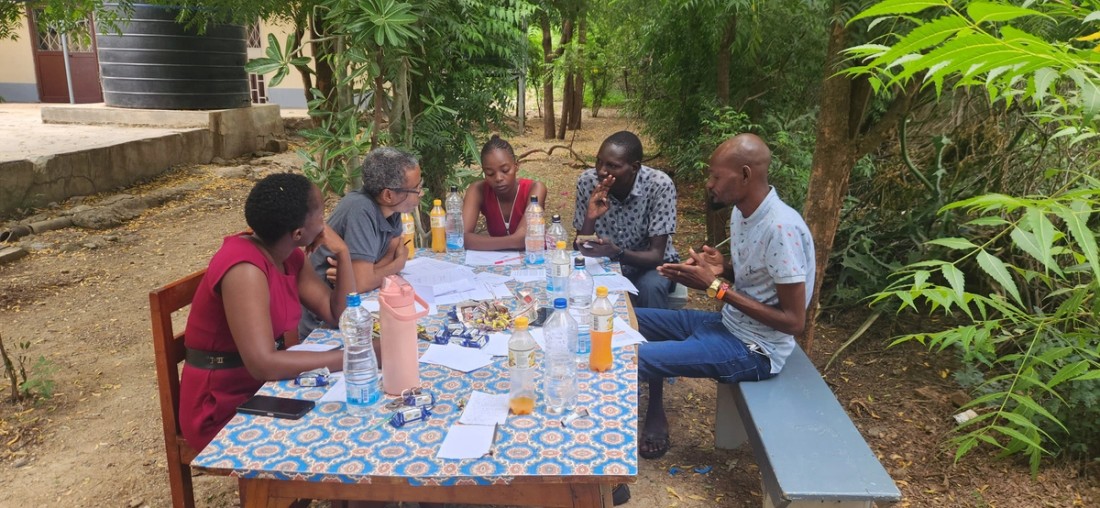 Gerawork in Kakuma with a focus group of refugees.