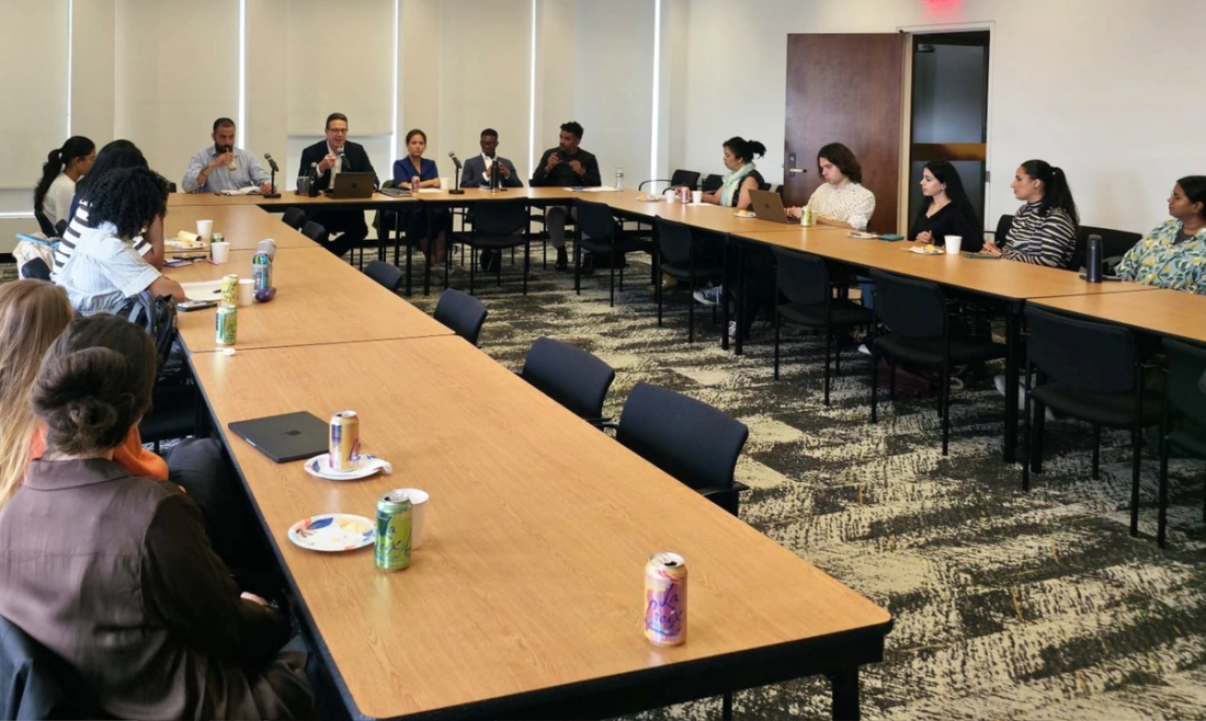 Columbia University students attending World Refugee Day event