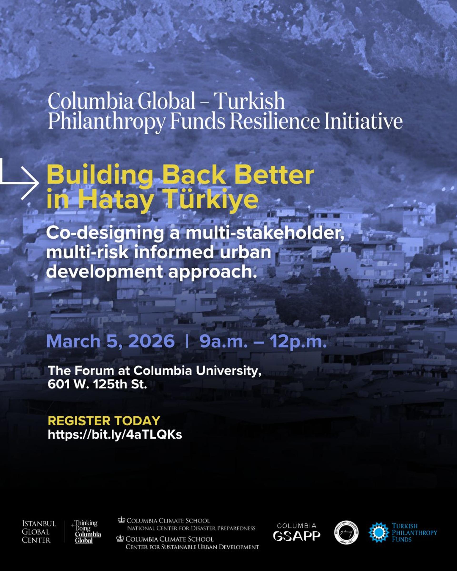 Building Back Better in Hatay: Co-designing a Multi-Stakeholder, Multi-Hazard Urban Development Approach