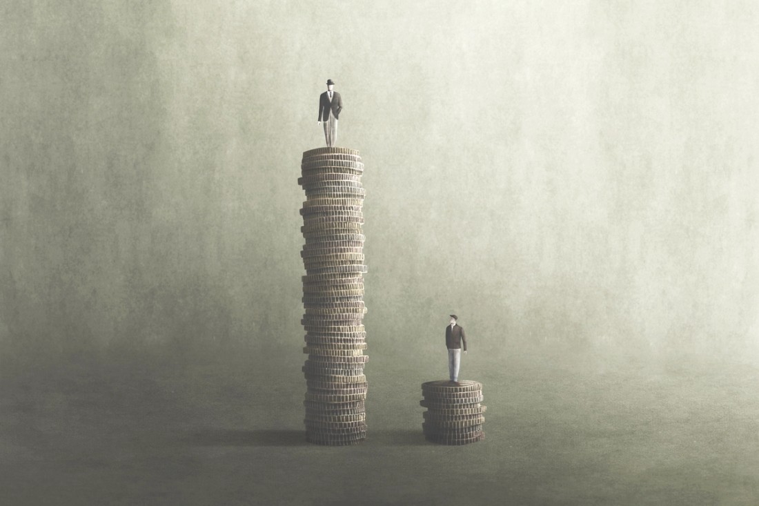 Graphic showing income disparity.