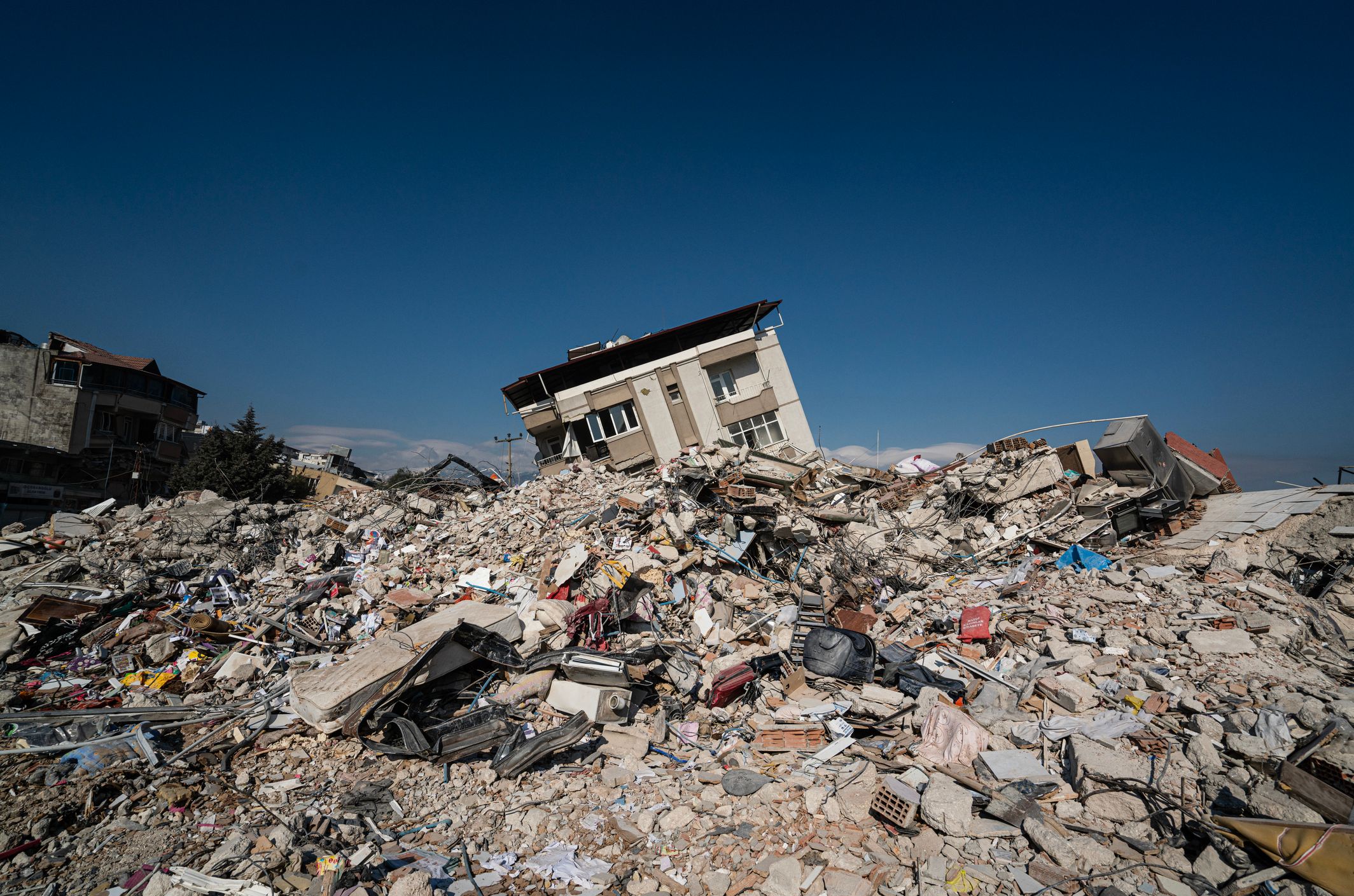 Destroyed buildings in Türkiye after the 2023 earthquakes.