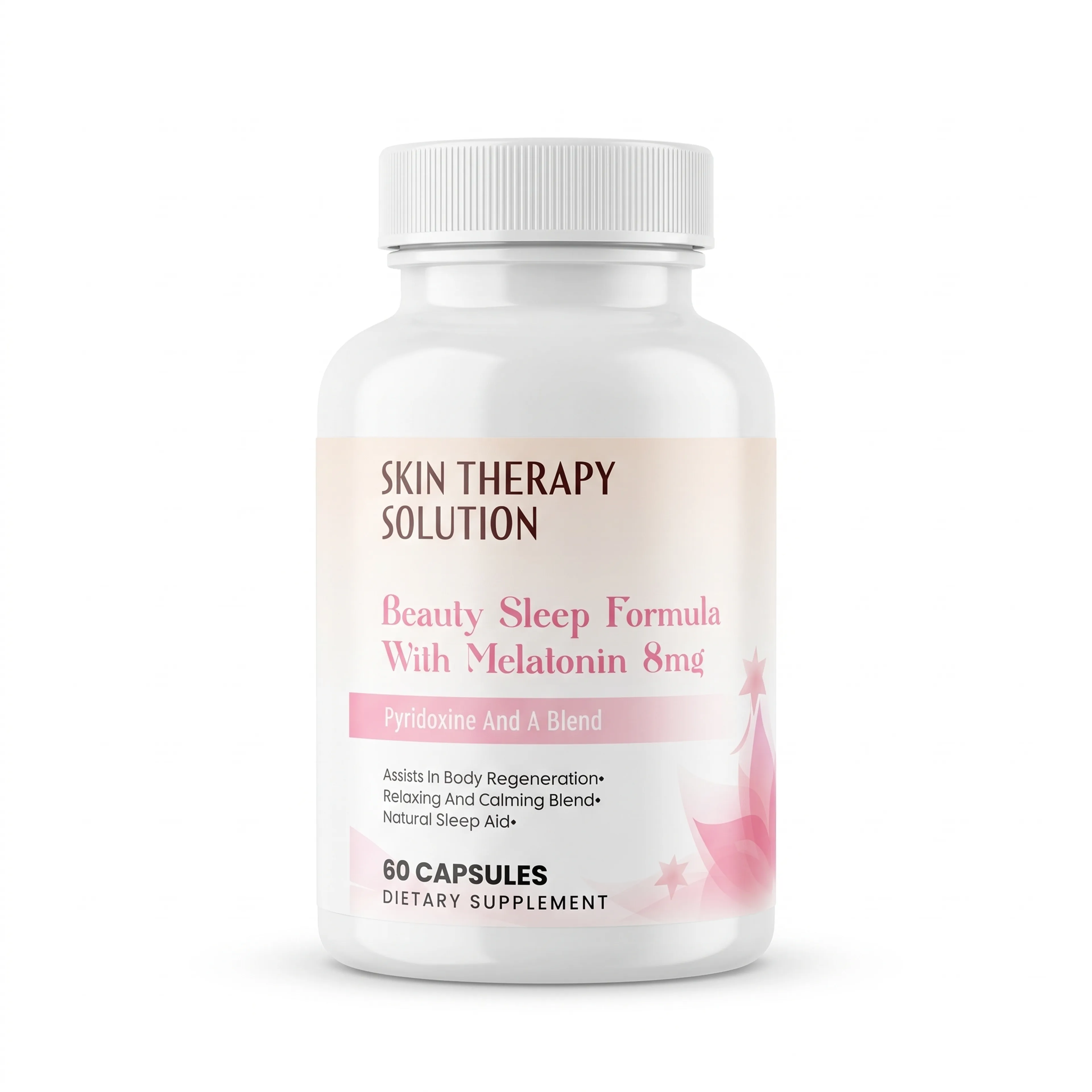Beauty Sleep Formula mélatonine Skin Therapy Solution, flacon de 60 capsules, vue de face