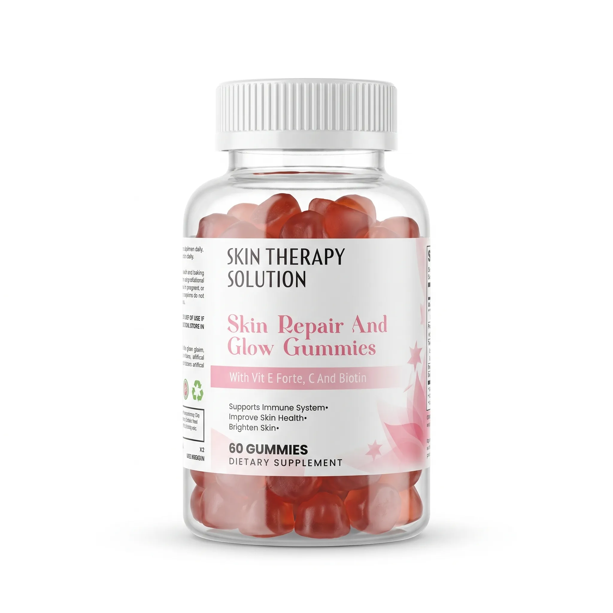 Skin Repair and Glow Gummies Skin Therapy Solution, flacon de 60 gommes, vue de face