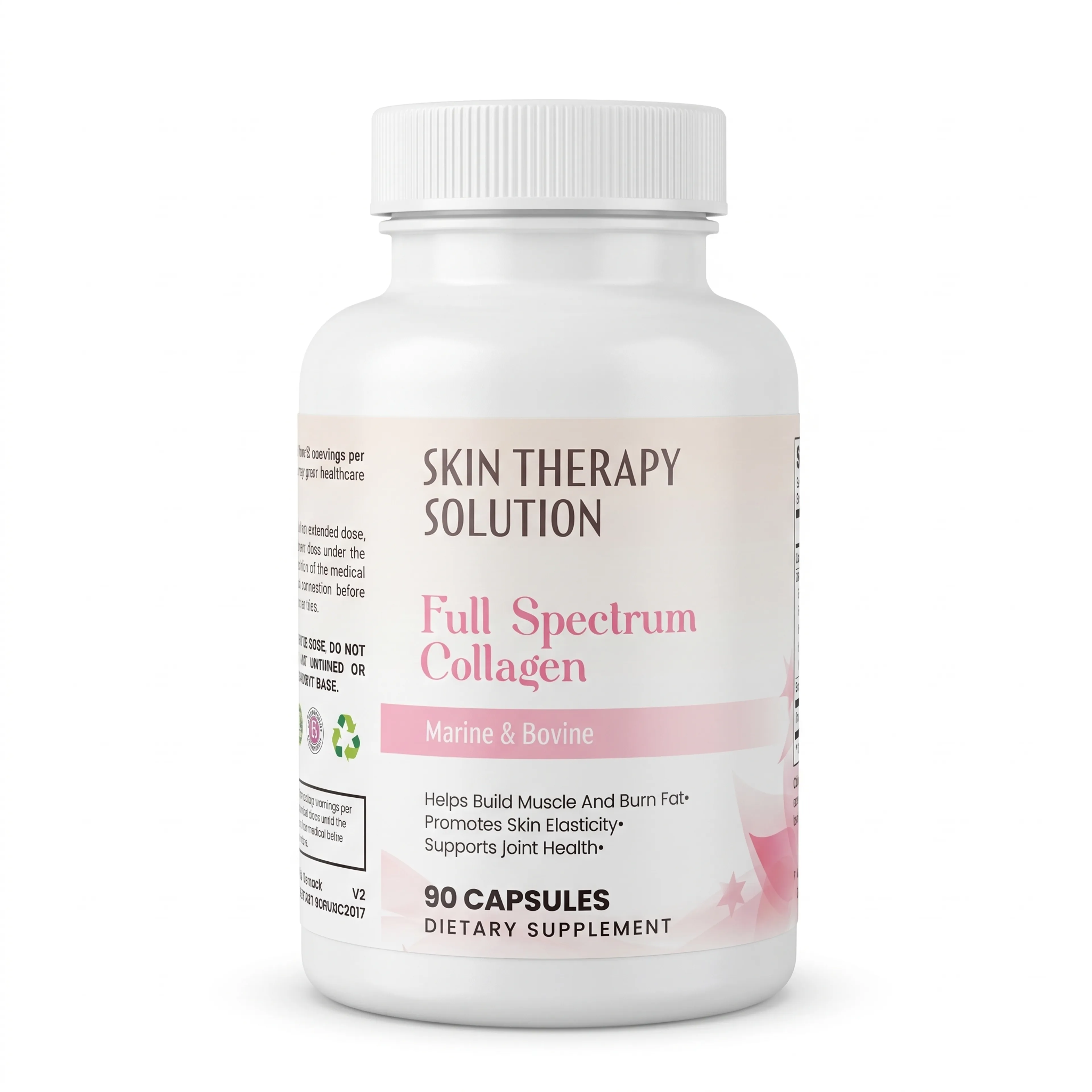Full Spectrum Collagen marin et bovin Skin Therapy Solution, flacon de 90 capsules, vue de face