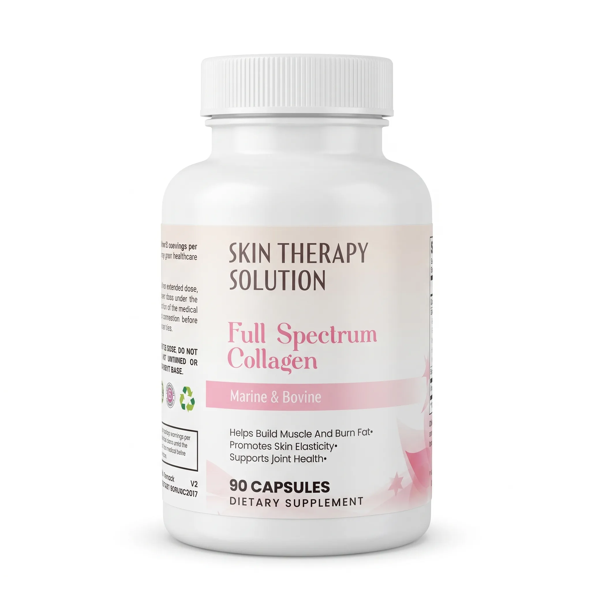 Full Spectrum Collagen marin et bovin Skin Therapy Solution, flacon de 90 capsules, vue de face