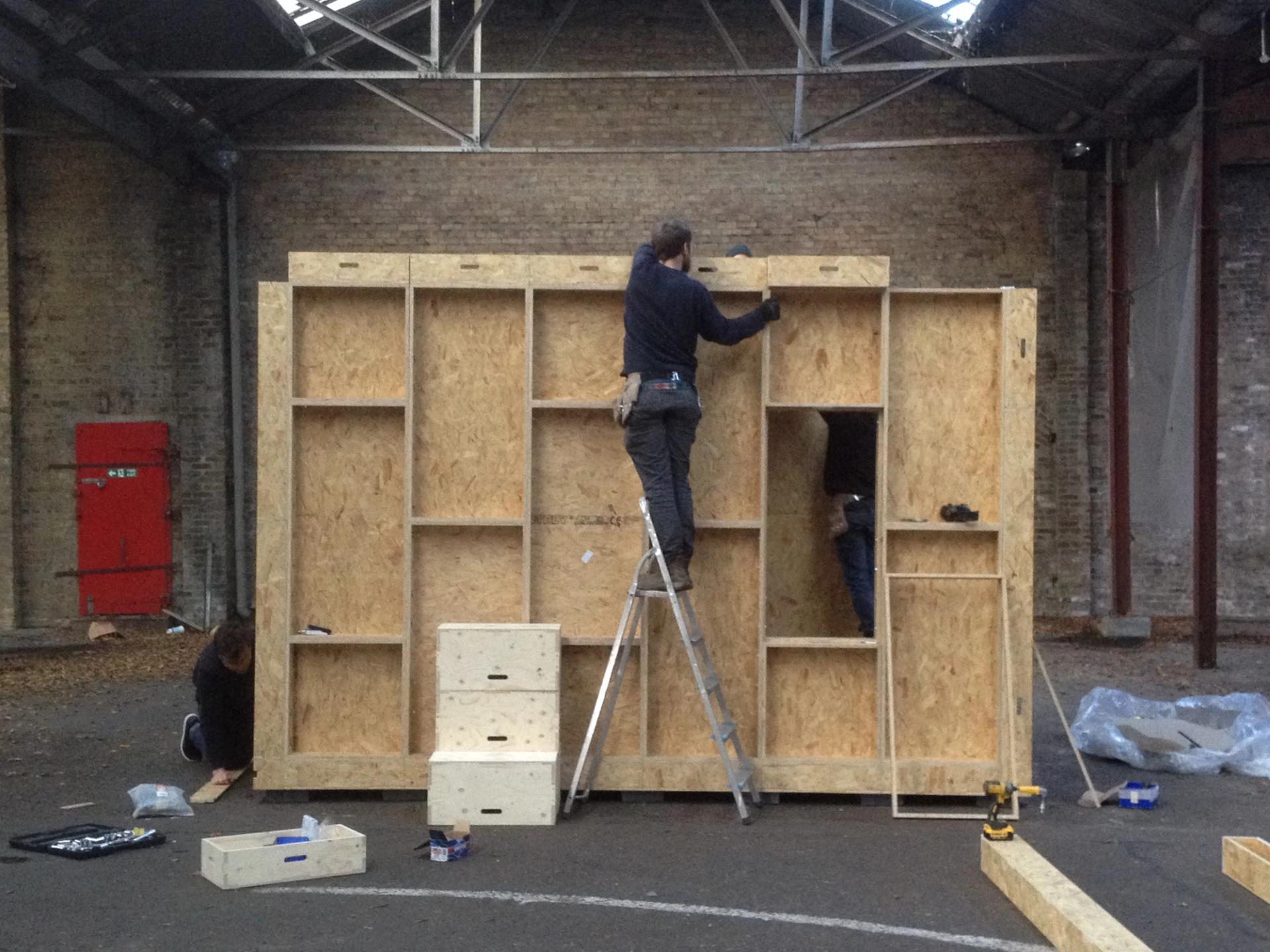 U-Build can be used for internal living pods. This is a photo of the SHED project, phase 2 under construction with Lowe Guardians