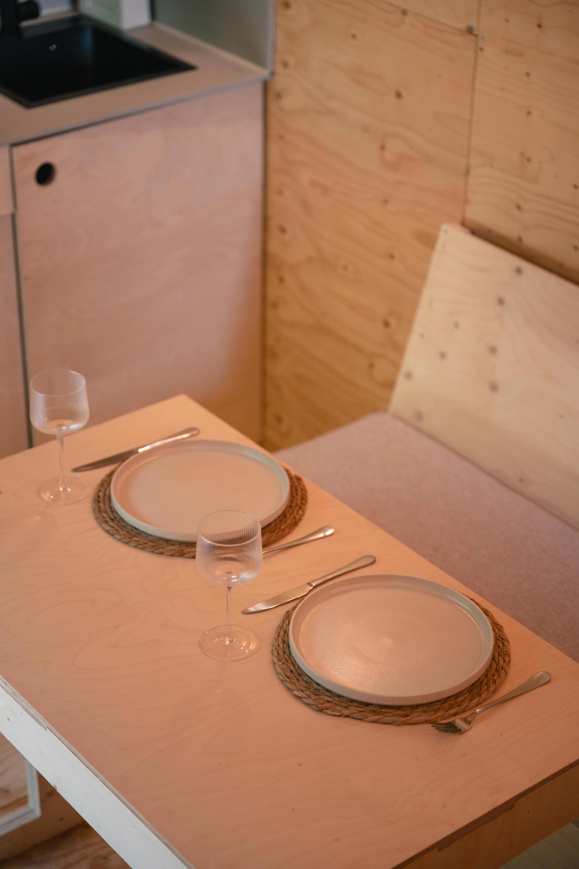 U-Build Interiors for Moss Cabin. Photo credit, White House on Wye Glamping, 2026.