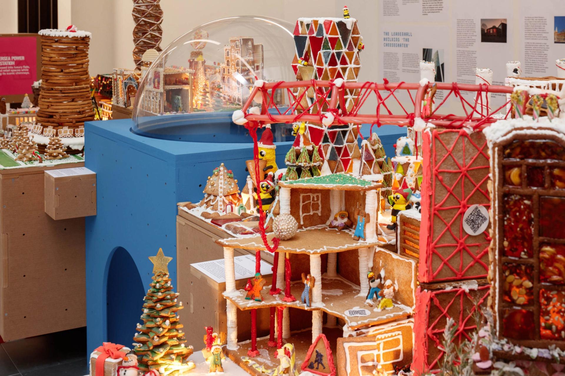 Photograph of Gingerbread City 2024 on U-Build modular plinth boxes