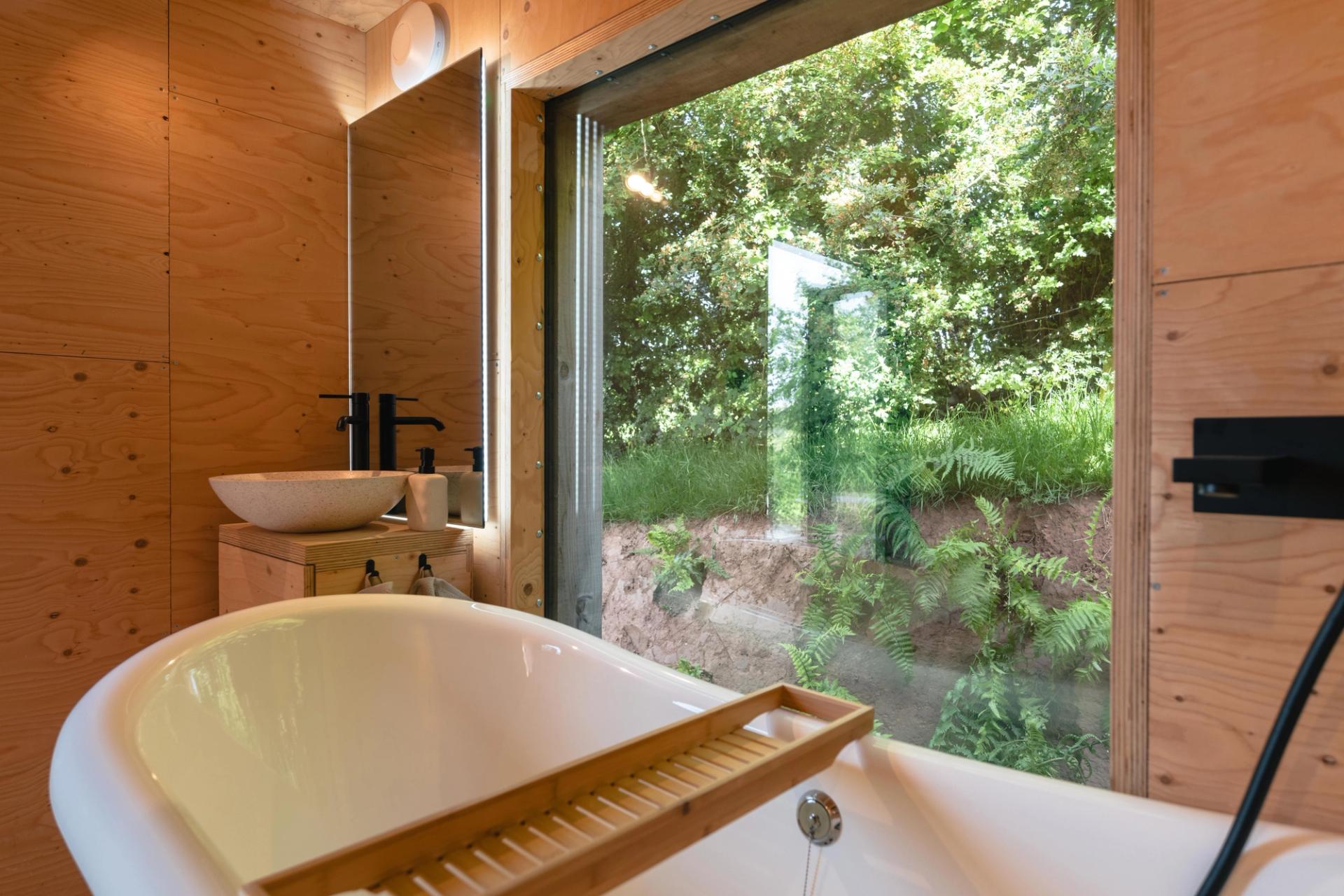 U-Build Interiors for Moss Cabin. Photo credit, White House on Wye Glamping, 2026.