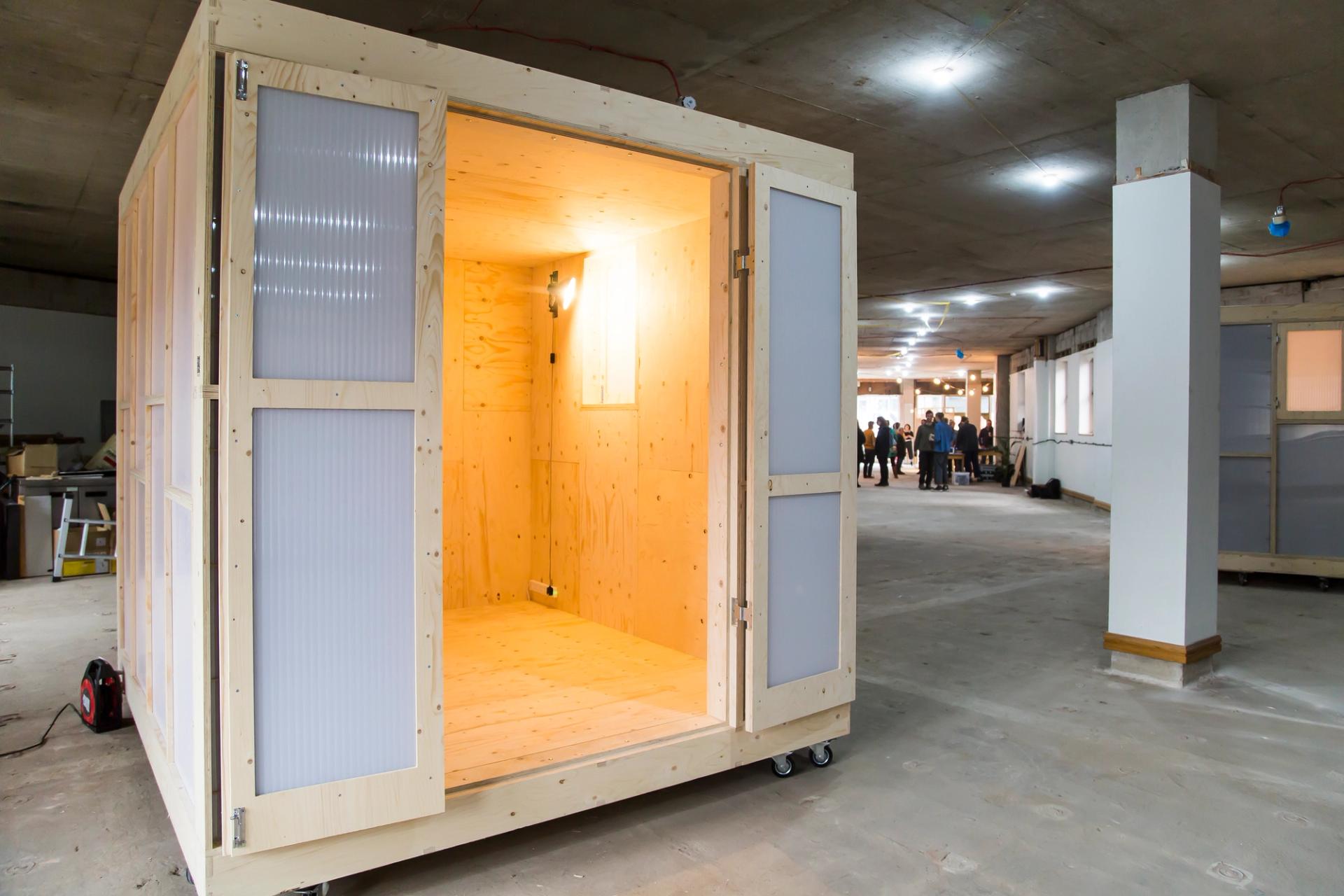 U-Build can be used for community projects - This is a picture of a completed artist pod