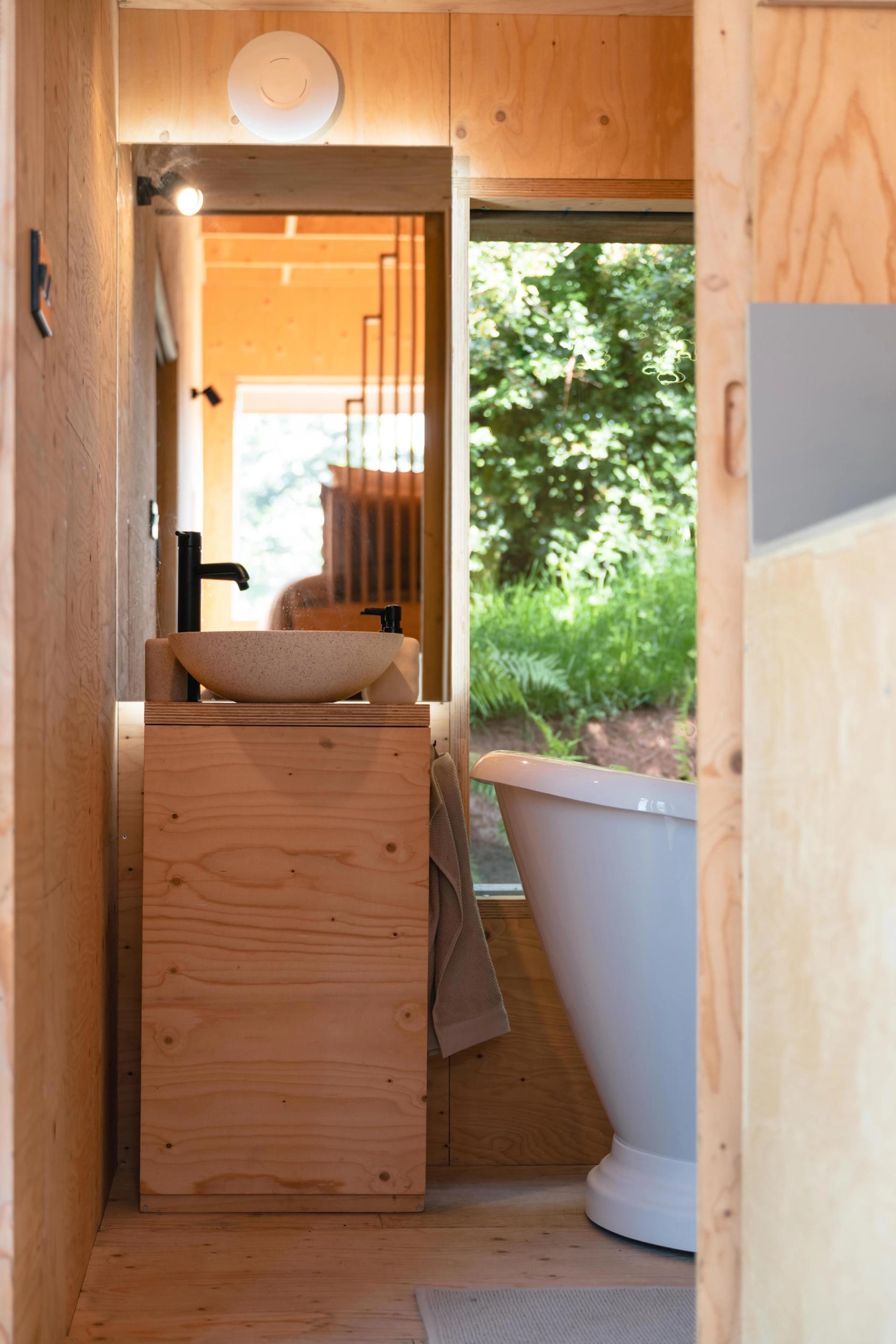 U-Build Interiors for Moss Cabin. Photo credit, White House on Wye Glamping, 2026.