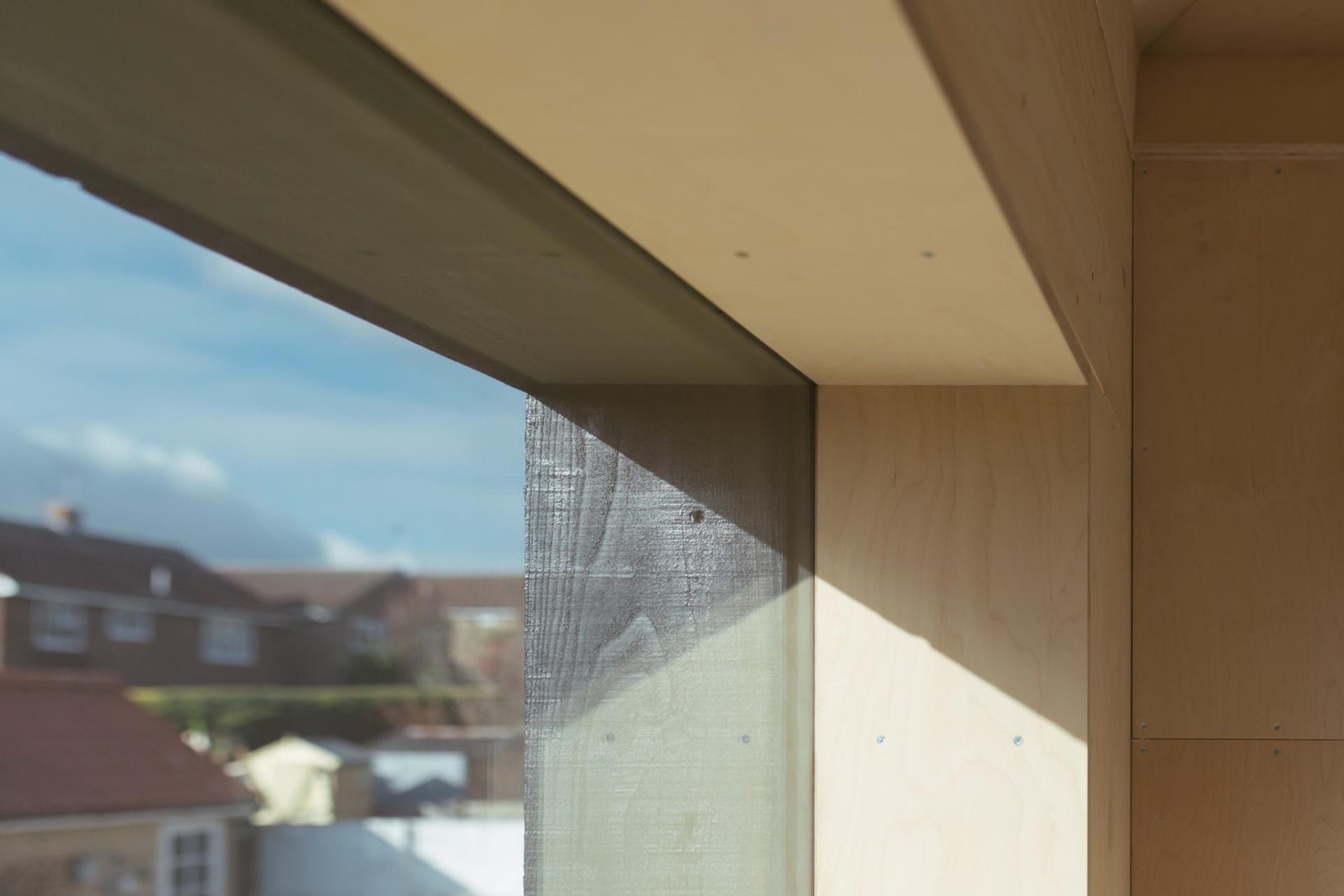 A wooden window connection detail