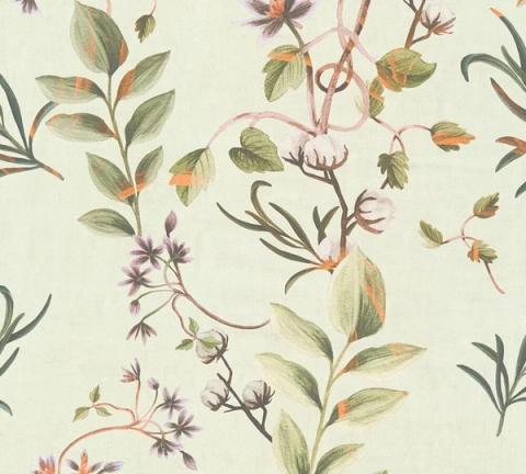 Mint Cotton Flower wallpaper