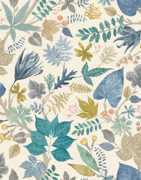 Lush Leaves Denim & Stone