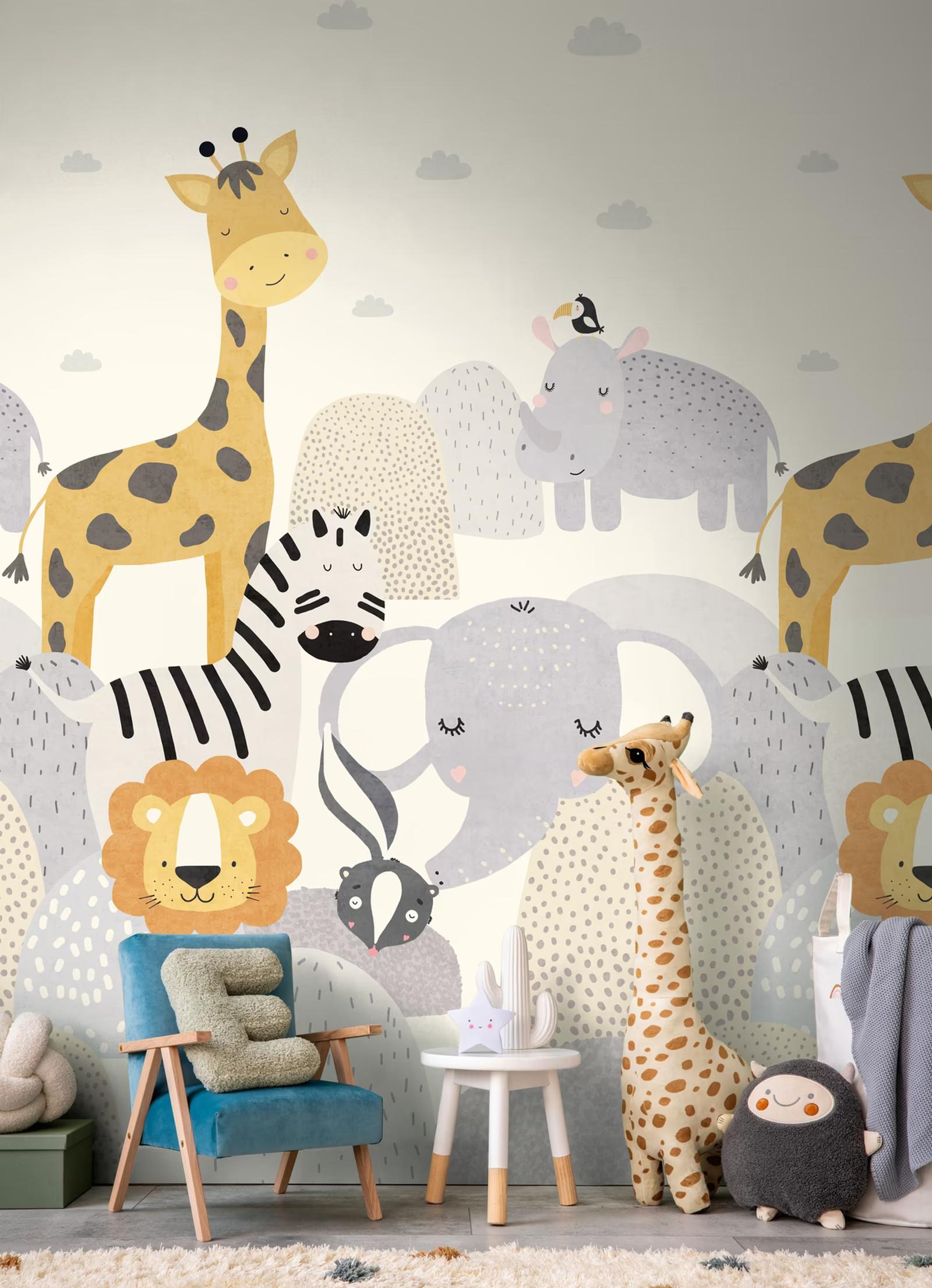 Kids Studio safari animal wall panel in a Bangkok children's room
