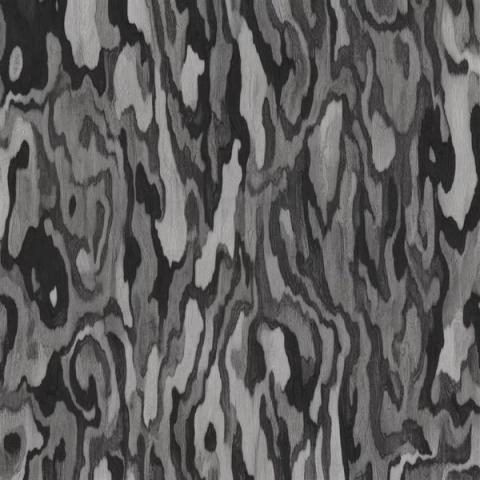 Dark charcoal grain with silver highlights, closer to stone than timber. Dramatic on a single feature wall, heavy if used on all four.