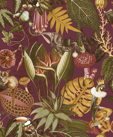 Reverie Burgundy wallpaper