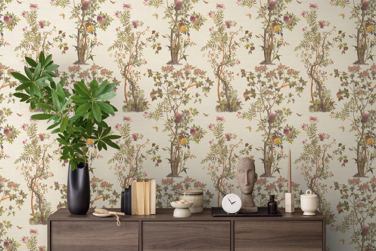 History of Art 2 chinoiserie wallpaper in a Bangkok interior